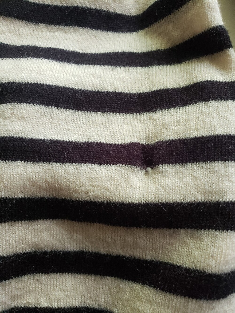J. Crew Merino Wool Black and Cream Striped Knit Top - Picture 8 of 8